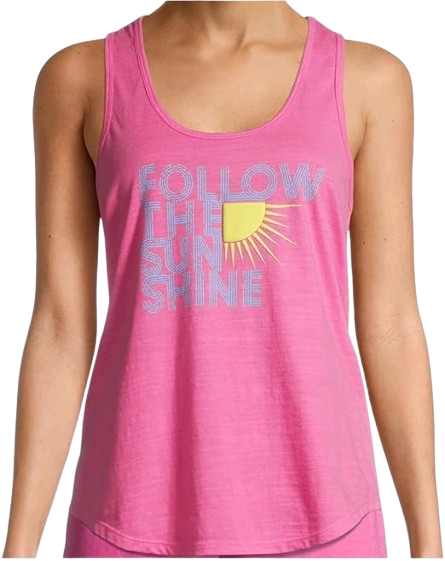 Follow the Sun Shine Pink Thrill Sleep Tank Top - Medium