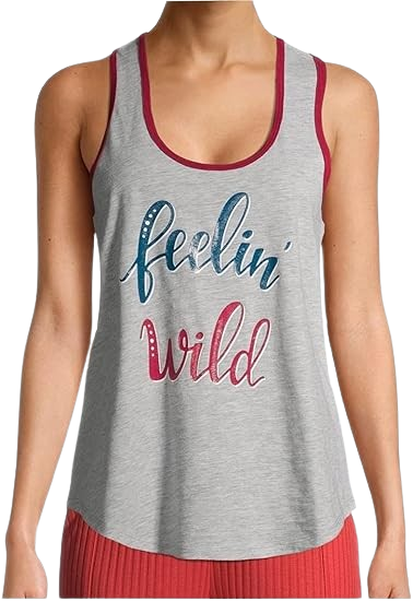 Feelin' Wild Light Grey Heather Sleep Tank Top by Secret Treasures